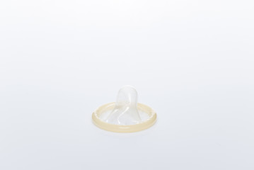 Condom on white isolated background