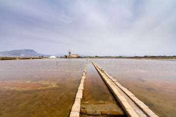 Historical salt flats in Trapani