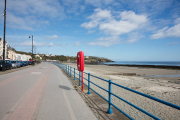 The sandy beach and Promenade of Douglas Isle of Man British Isles