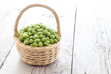 Bunch of biologic delicious green peas