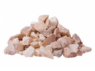 Group of pink stones isolated on background.