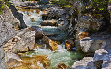 Rocky mountain river waterfall 