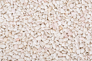 White, grey pebbles stone texture and background.