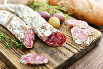 Spanish moldy salami