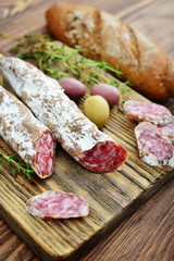 Spanish moldy salami