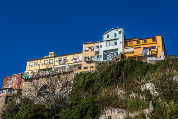Fototapeta na wymiar Old residential buildings on Rua de Miradouro in Porto, Portugal