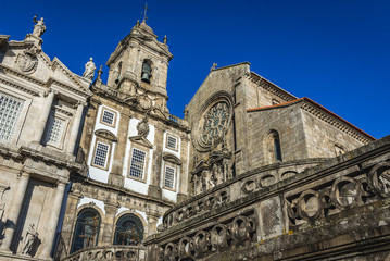 Fototapeta premium Saint Francis church (on right) and Third Order of St. Francis church in Porto city, Portugal