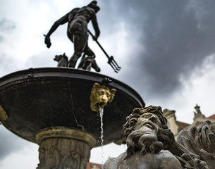 Old Town historic fountain in Gdansk © kunioski