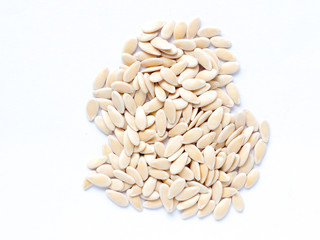 Cucumber seed on white isolated background