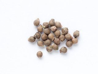 Japanese malabar spinach seed on white isolated background