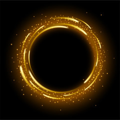 Round yellow light shiny with sparkles, Suitable for product advertising, product design, and other. Vector Illustration