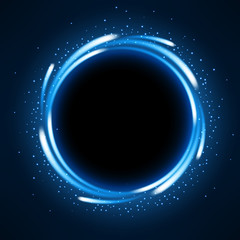 Round blue light shiny with sparkles, Suitable for product advertising, product design, and other. Vector Illustration