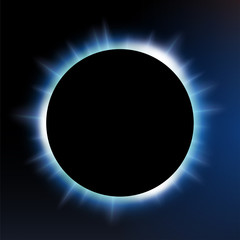 Blue eclipse, Suitable for product advertising, natural events, horror concept and other. Vector illustration