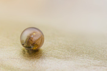 Crystal with flower made of epoxy resin close-up