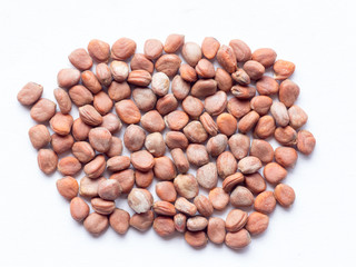 Japanese radish called daikon seed on white isolated background