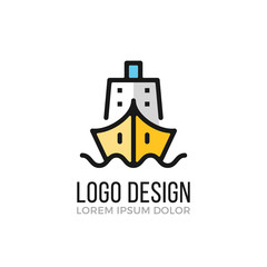 Ship logo design concept. Ship icon. Vector logo