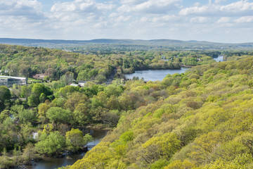 Fototapeta na wymiar Aerial Skyline of New Haven Connecticut from East Rock in Summer