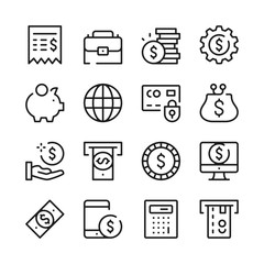 Money and finance line icons set. Modern graphic design concepts, simple outline elements collection. Vector line icons