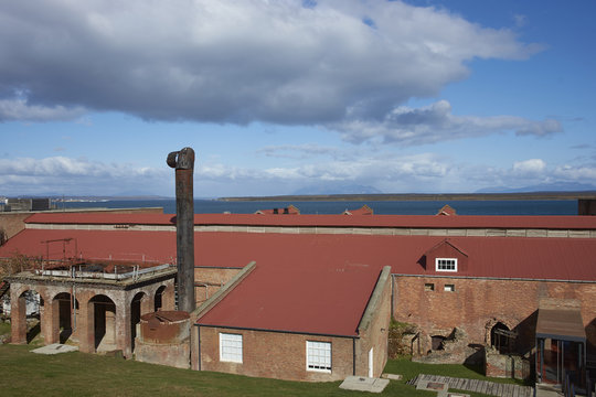 Historic buildings of a former meat refrigeration plant that have been renovated and converted into a luxury hotel.