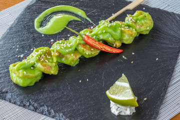 Tiger prawns wasabi