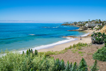 Fototapeta na wymiar Laguna Beach Coastline in Orange County, California 