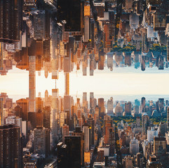 Fototapeta na wymiar Aerial view of the New York City skyline