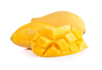 Yellow mango isolated on a white background