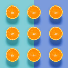Fresh orange pattern on colorful background