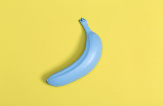 Blue painted banana