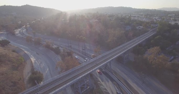 Floating Above The Arroyo Seco Bike Path As The Gold Line Passes