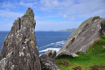 Irish Coast View through Stones