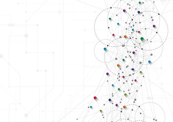 Vector technology concept. Connected Lines and dots. Network sign