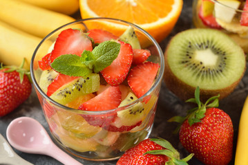 Fruit salad with strawberries