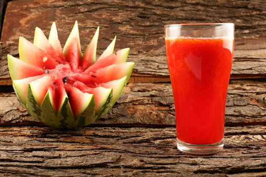 Glass of Refreshing watermelon juice 