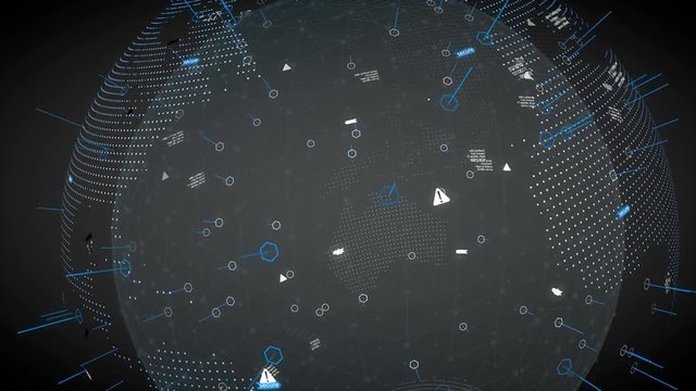 3D CG, Digital design worldmap, network, technology.	