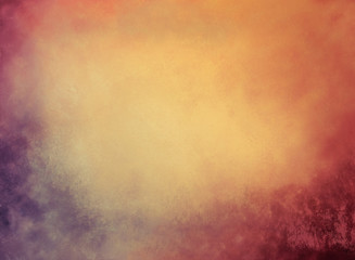 Fototapeta premium gold background with grunge borders and vintage texture in blue red orange and yellow with soft blur