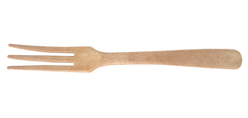 Wooden fork isolated on white background , clipping path.