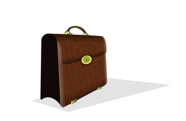 vector illustration with a leather briefcase 