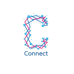 Abstract connection icon logo design made
