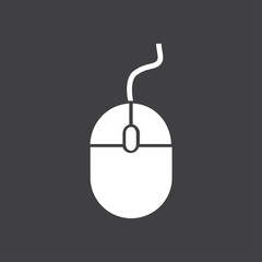 Icon of mouse.So, click the mouse. Flat design style.
