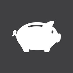 Piggy bank icon. Pictograph of moneybox. Flat design.