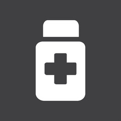 Obraz premium Drugs sign icon. Pack with pills. Flat design style. 
