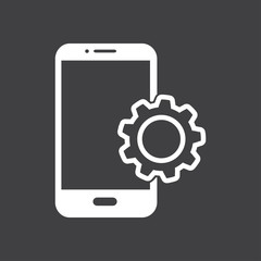 Fototapeta premium Smart phone services icon. Support for mobile users.