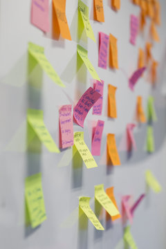 post-it notes on a white board
