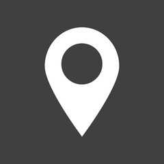 Map pointer icon. GPS location sign. Flat design style. 