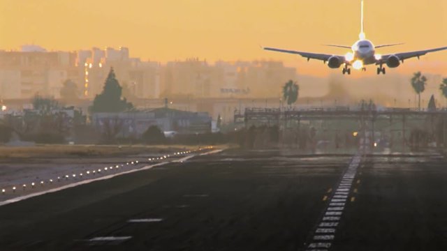 Travel Landing Aircraft Airplane Boing Jet Plane Flight Airport Runway Abroad