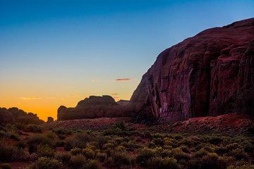 Fototapeta na wymiar Monument Valley's Sleeping Dragon Waking at Dawn
