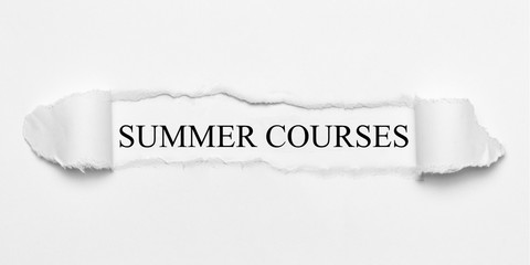 Summer Courses on white torn paper