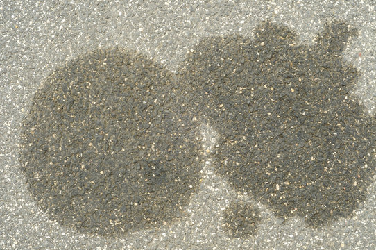 Oil stain on the asphalt
