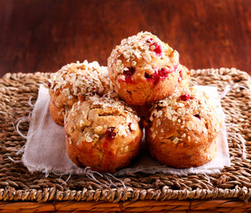 Cranberry  muffins with oat topping